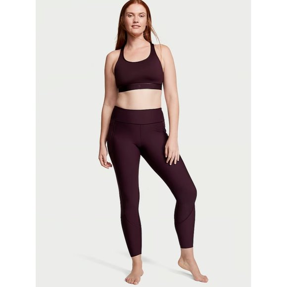 Womens Victoria's Secret Essential High-Rise Pocket Leggings 2/165/64A XS Wine - Picture 1 of 8